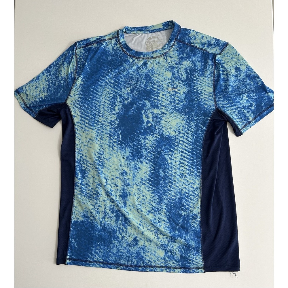 Salt Life Silver Bait Performance Shirt XLT Blue Pattern